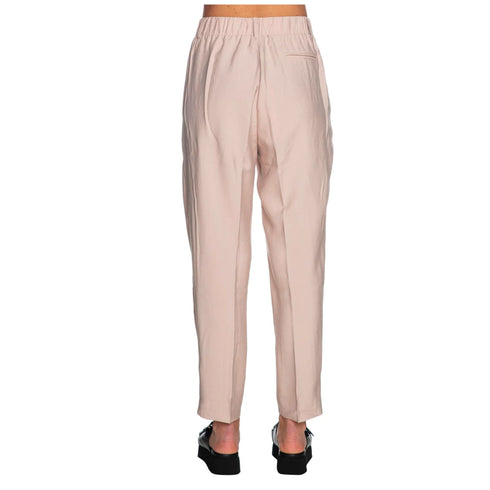 Pantaloni Donna con pence elastico Beige Yes Zee- Francavilla Moda