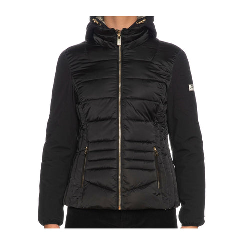 Piumino Donna corto effetto semilucido Nero Yes Zee- Francavilla Moda