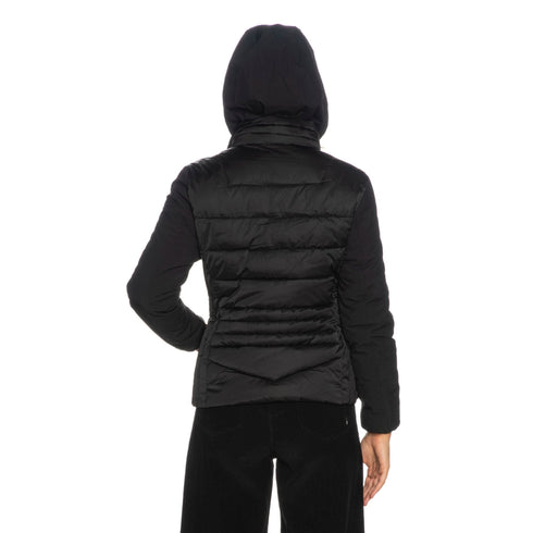 Piumino Donna corto effetto semilucido Nero Yes Zee- Francavilla Moda