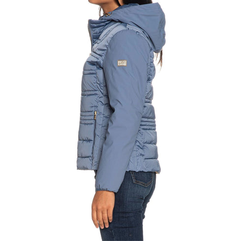 Piumino Donna corto effetto semilucido Celeste Yes Zee- Francavilla Moda