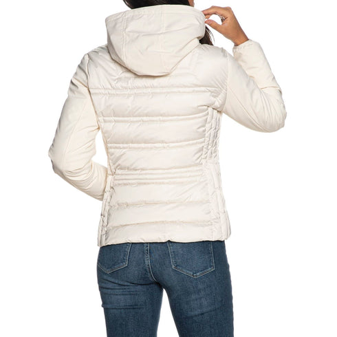 Piumino Donna corto effetto semilucido Avorio Yes Zee- Francavilla Moda