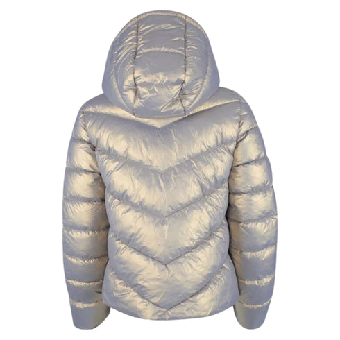 Yes Zee Piumino corto Piumino Donna corto tessuto cangiante Grigio A23-YESZEEJ035GA00-0809-XS - Francavilla Moda