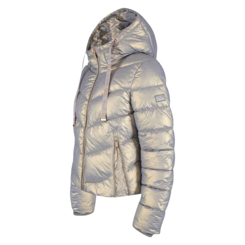 Yes Zee Piumino corto Piumino Donna corto tessuto cangiante Grigio A23-YESZEEJ035GA00-0809-XS - Francavilla Moda