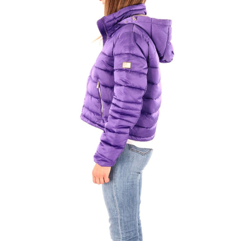 Piumino Donna cropped con cappuccio Lilla YES ZEE- Francavilla Moda