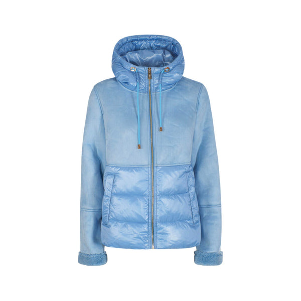 Yes Zee Piumino corto Piumino Donna in ecomontone Celeste A23-YESZEEJ018GN00-0633-XS - Francavilla Moda