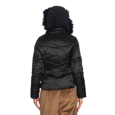 Yes Zee Piumino medio Piumino Donna medio con pelliccia Nero A23-YESZEEJ016QV00-0801-XS - Francavilla Moda