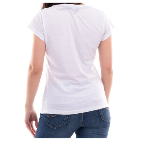 T-shirt Donna con stampa maiolica Bianco Yes Zee- Francavilla Moda