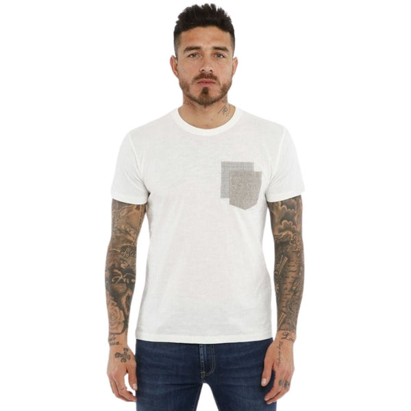 T-shirt Uomo con taschino sul petto Bianco YES ZEE- Francavilla Moda