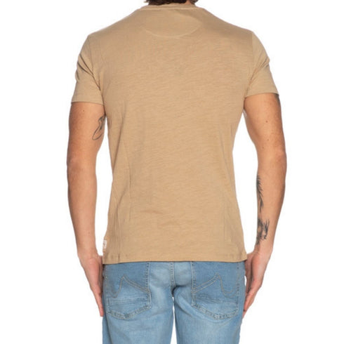 T-shirt Uomo con taschino sul petto Beige YES ZEE- Francavilla Moda