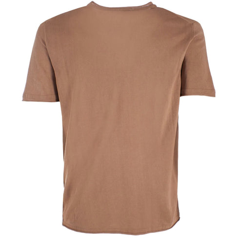 T-shirt Uomo girocollo a costine Tabacco Yes Zee- Francavilla Moda