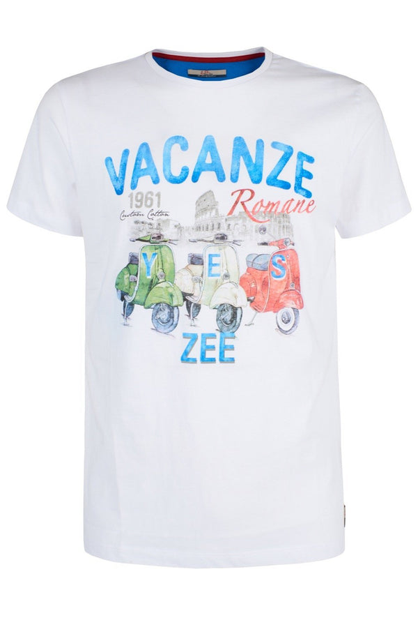 T-shirt Uomo T739S106 girocollo Bianca YES ZEE- Francavilla Moda