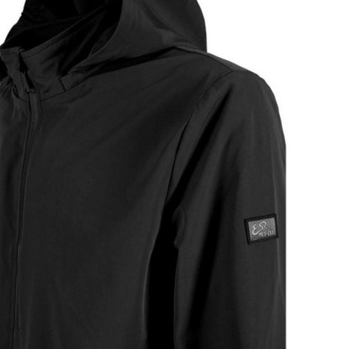 Giubbino Uomo antipioggia con cappuccio Nero YESZEE- Francavilla Moda