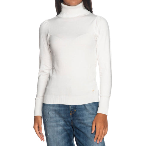 Maglia Donna basic a collo alto Bianco YESZEE- Francavilla Moda