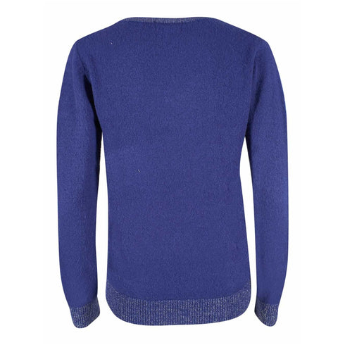 Maglia Donna scollo a V e bordi in lurex Bluette YESZEE- Francavilla Moda