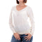 Maglia Donna scollo a V e bordi in lurex Gesso YESZEE- Francavilla Moda