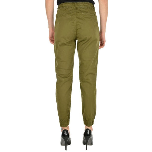 Pantalone Donna in cotone con elastico alle caviglie Verde YESZEE- Francavilla Moda