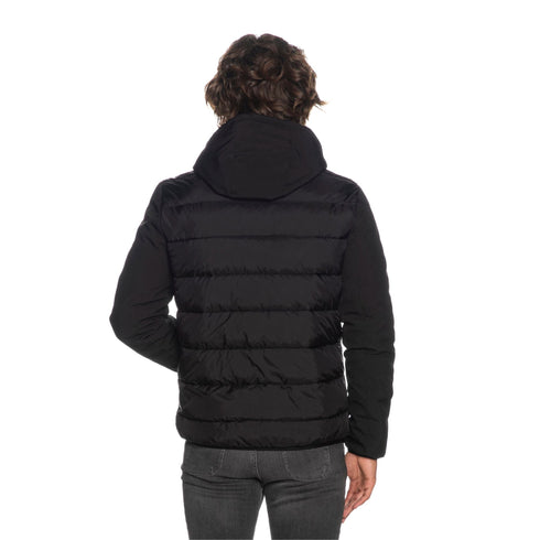 Piumino Uomo bitessuto con cappuccio Nero YESZEE- Francavilla Moda