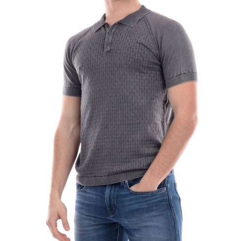 Polo Uomo modello Raglan in cotone Antracite YESZEE- Francavilla Moda