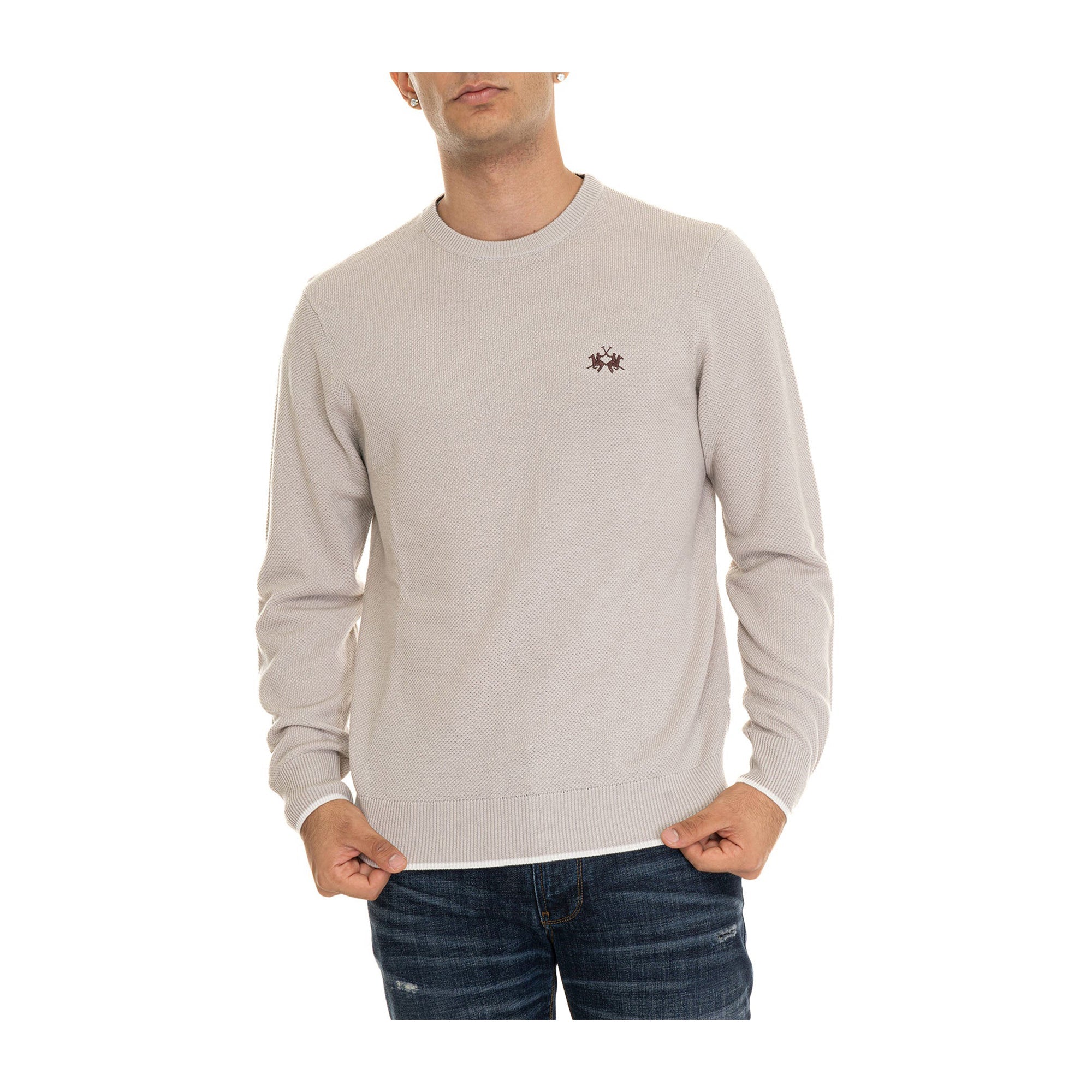 La Martina Men's Jersey with rice grain effect Francavilla Moda