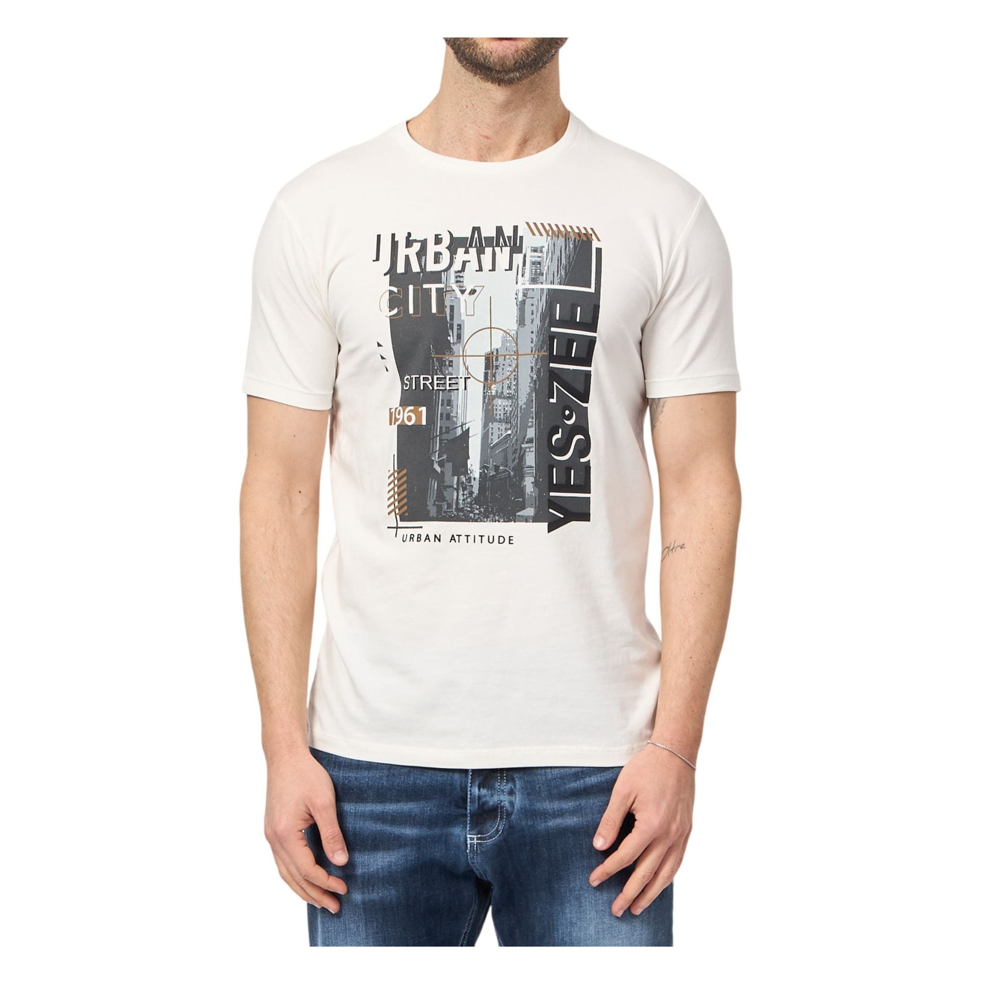Bond Brothers Jeans E Maglia Bianca Urban Attitude Maglia Gialla